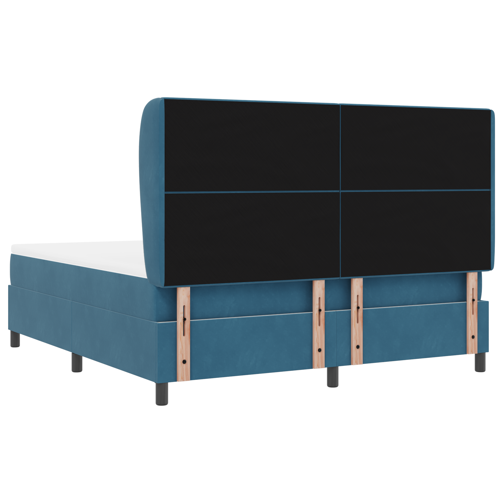 Letto con Materasso Box Spring Blu Scuro 180x200 cm Velluto