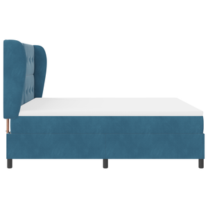 Letto con Materasso Box Spring Blu Scuro 180x200 cm Velluto