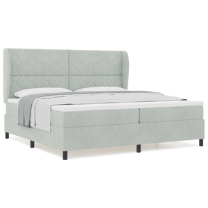 Letto con Box Spring e Materasso  Grigio Chiaro 200x200 cm Velluto