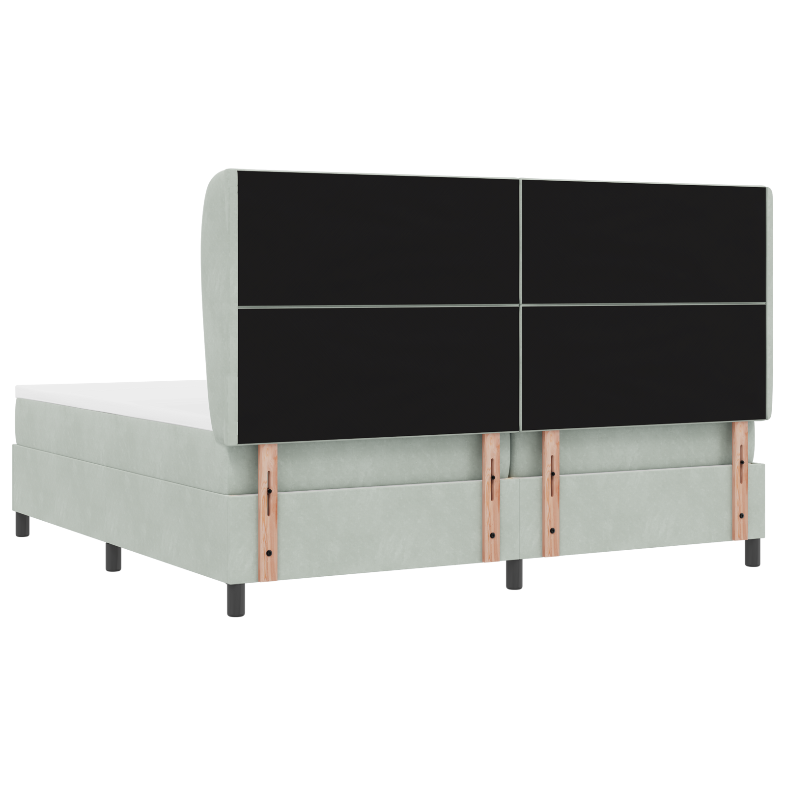 Letto con Box Spring e Materasso  Grigio Chiaro 200x200 cm Velluto