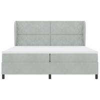 Letto con Box Spring e Materasso  Grigio Chiaro 200x200 cm Velluto
