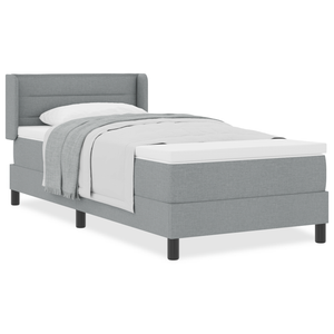 Letto a molle con materasso grigio chiaro 90x190 cm in tessuto
