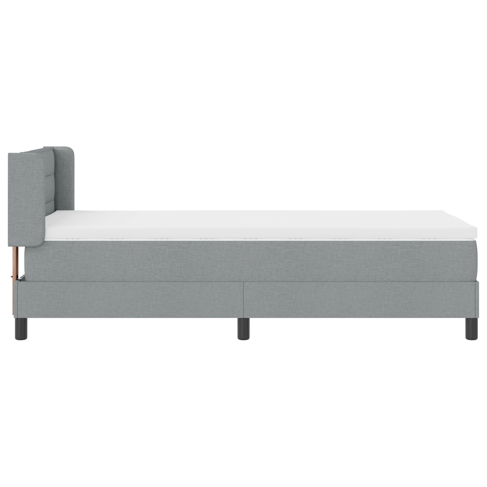 Letto a molle con materasso grigio chiaro 90x190 cm in tessuto