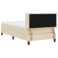 Letto Box Spring  con Materasso Panna 100x200 cm Tessuto