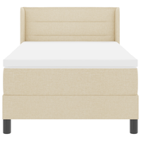 Letto Box Spring  con Materasso Panna 100x200 cm Tessuto