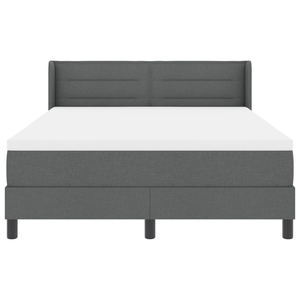 Letto Box Spring  con Materasso Grigio Scuro 140x190 cm Tessuto