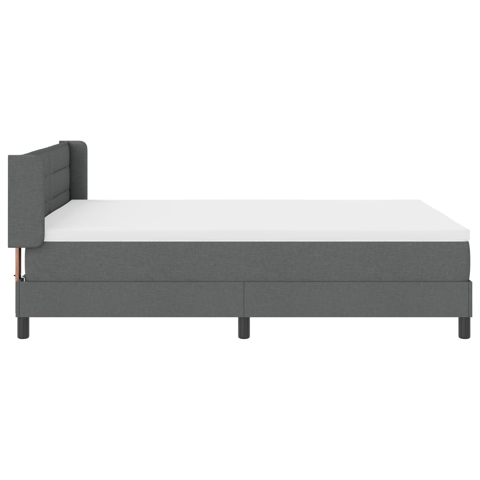 Letto box spring vitaXL e materasso grigio scuro 140x200 cm tessuto