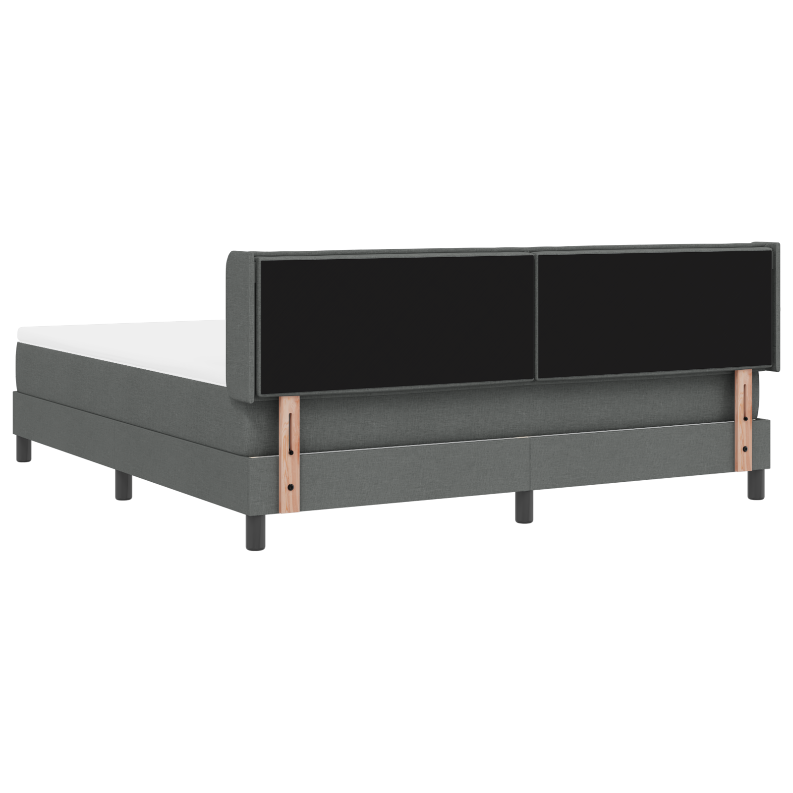 Letto con Box Spring e Materasso Grigio Scuro 180x200 cm in Tessuto