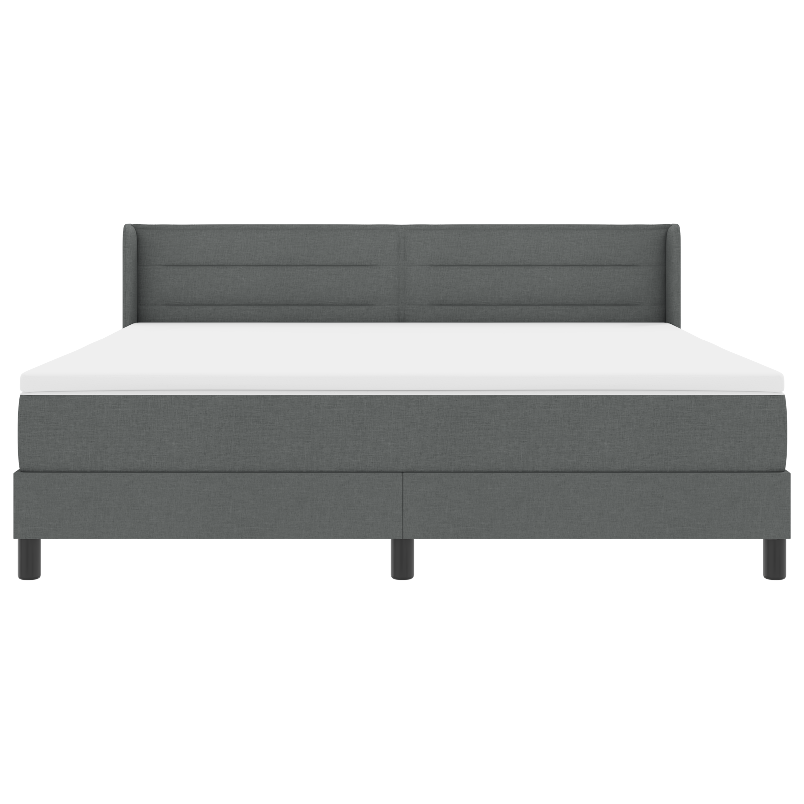 Letto con Box Spring e Materasso Grigio Scuro 180x200 cm in Tessuto