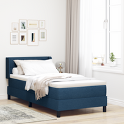 Letto a Molle  con Materasso Blu 100x200 cm Tessuto