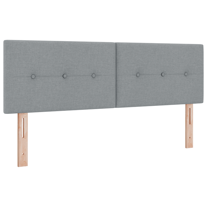 Letto con rete a molle e materasso grigio chiaro 160x200 cm in tessuto