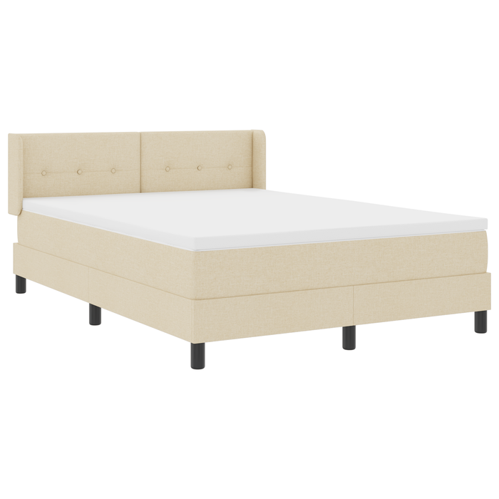 Letto con Box Spring e Materasso Crema 160x200 cm Tessuto