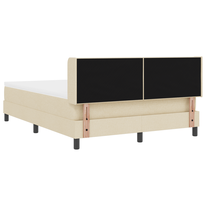 Letto con Box Spring e Materasso Crema 160x200 cm Tessuto