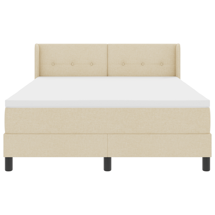 Letto con Box Spring e Materasso Crema 160x200 cm Tessuto