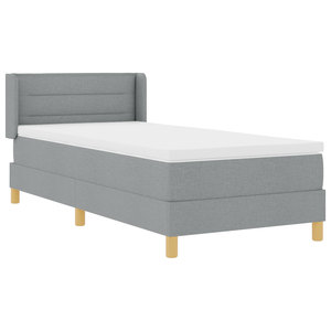 Letto con Box Spring e Materasso Grigio Chiaro 90x200 cm Tessuto