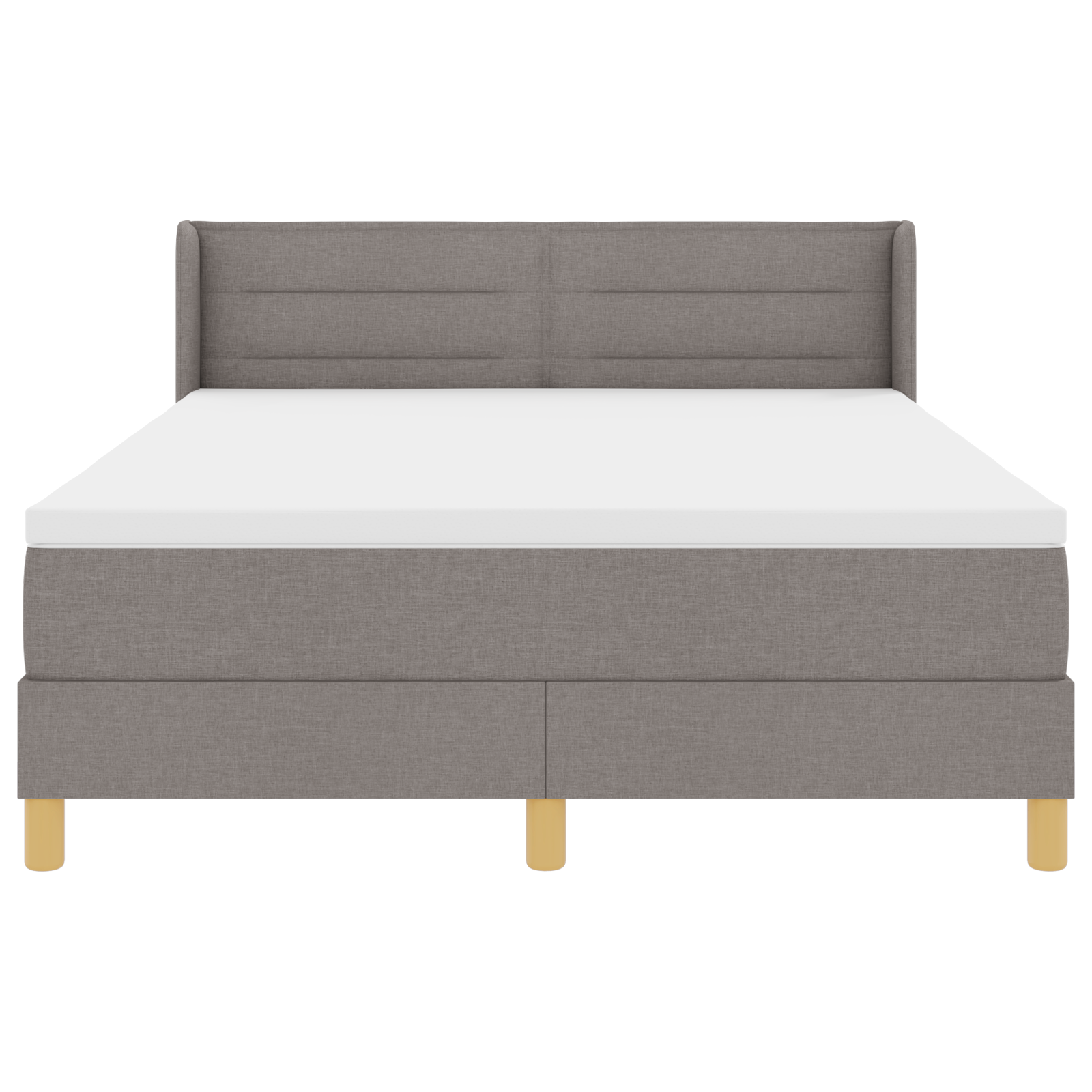 Letto con Box Spring e Materasso Tortora 140x190 cm Tessuto