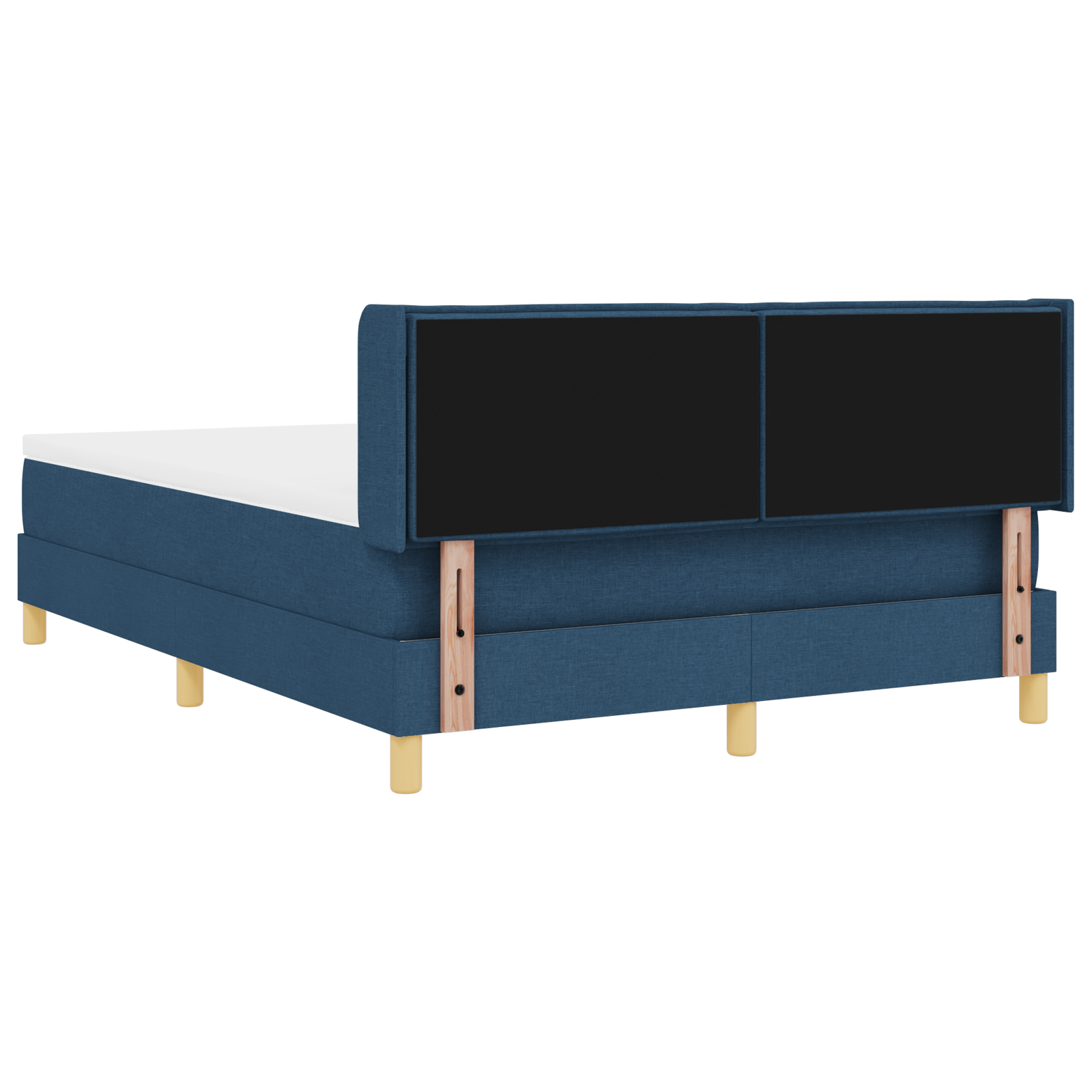 Letto Box Spring con Materasso Blu 140x190 cm Tessuto