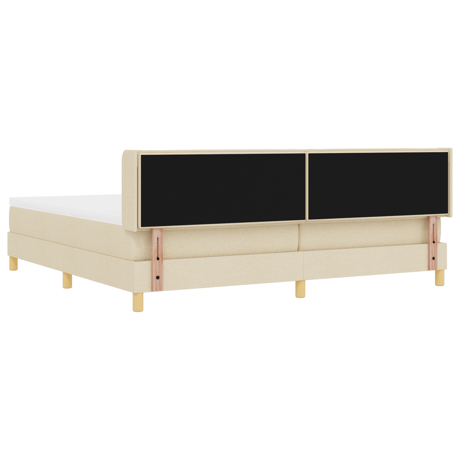 Letto con Box Spring e Materasso Panna 200x200 cm In Tessuto