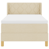 Letto con Box Spring e Materasso Crema 100x200 cm Tessuto