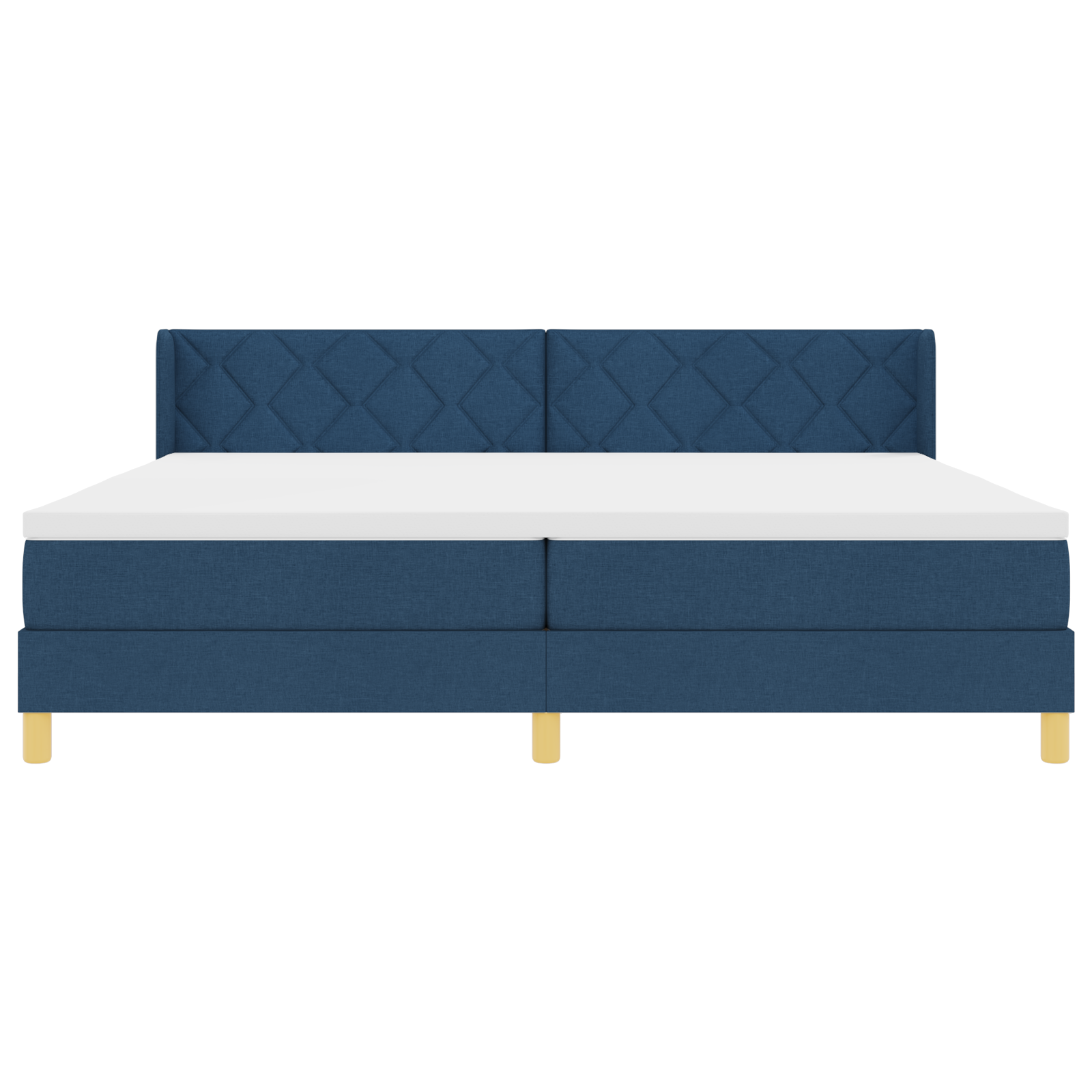 Letto Box Spring con Materasso Blu 200x200 cm Tessuto