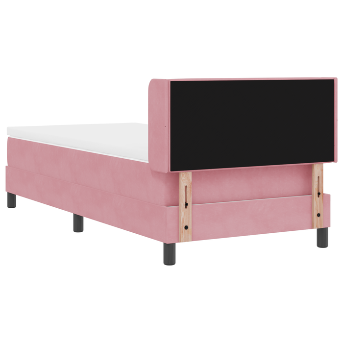 Letto con Box Spring e Materasso Rosa 90x200 cm Velluto