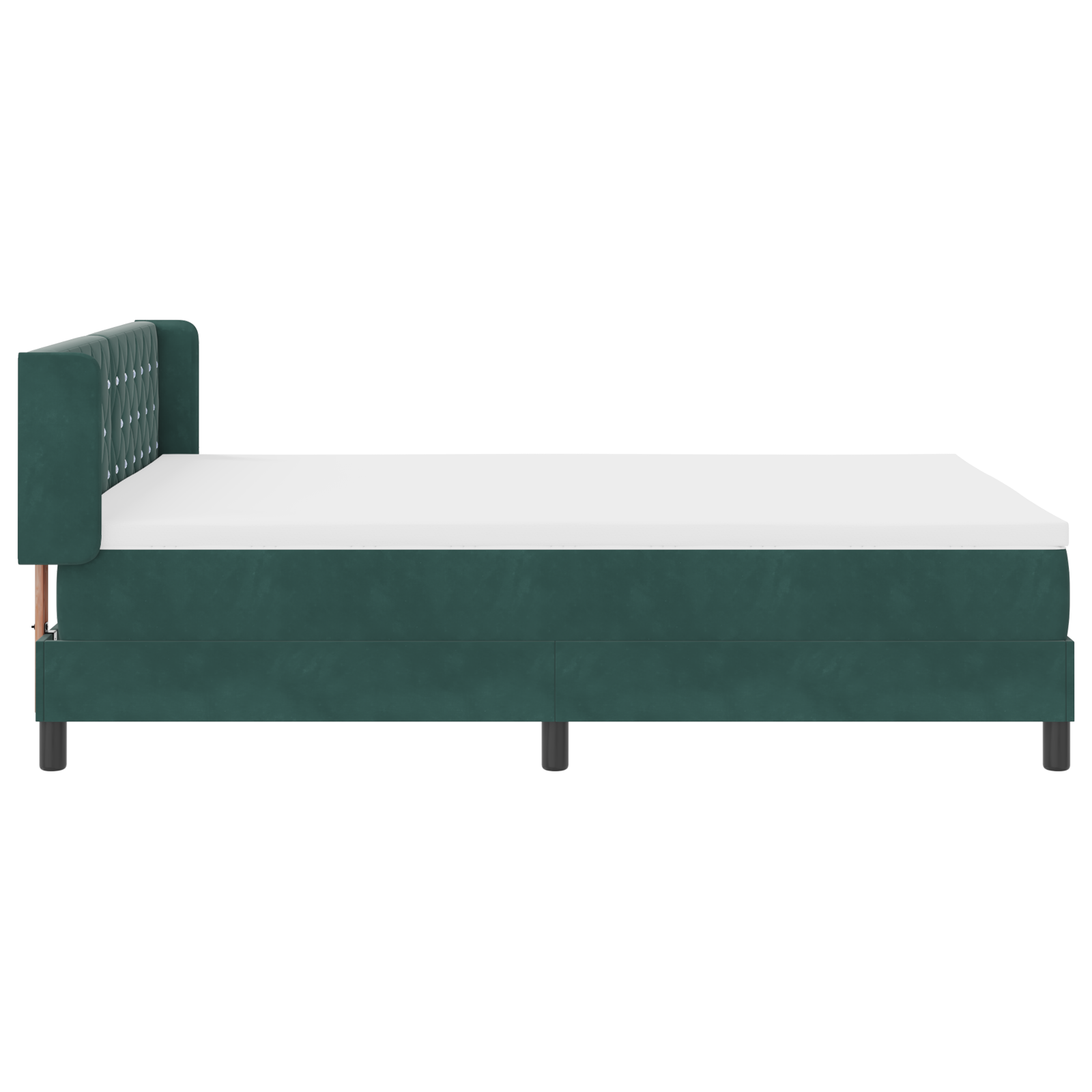 Letto Box Spring con Materasso Verde Scuro 140x190 cm Velluto