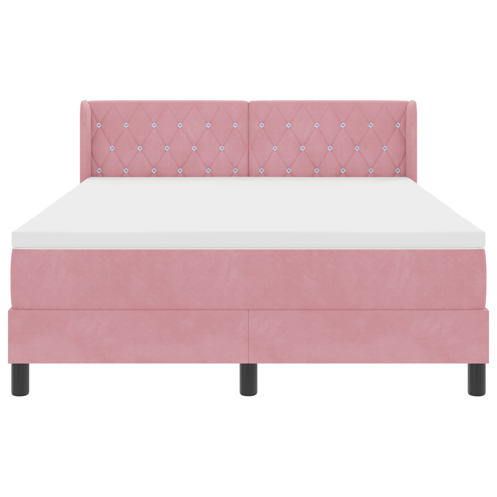 Letto Box Spring con Materasso Rosa 140x200 cm Velluto