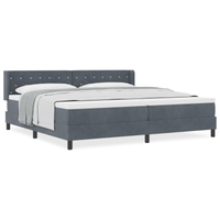 Letto Box Spring con Materasso Grigio Scuro 200x200 cm Velluto