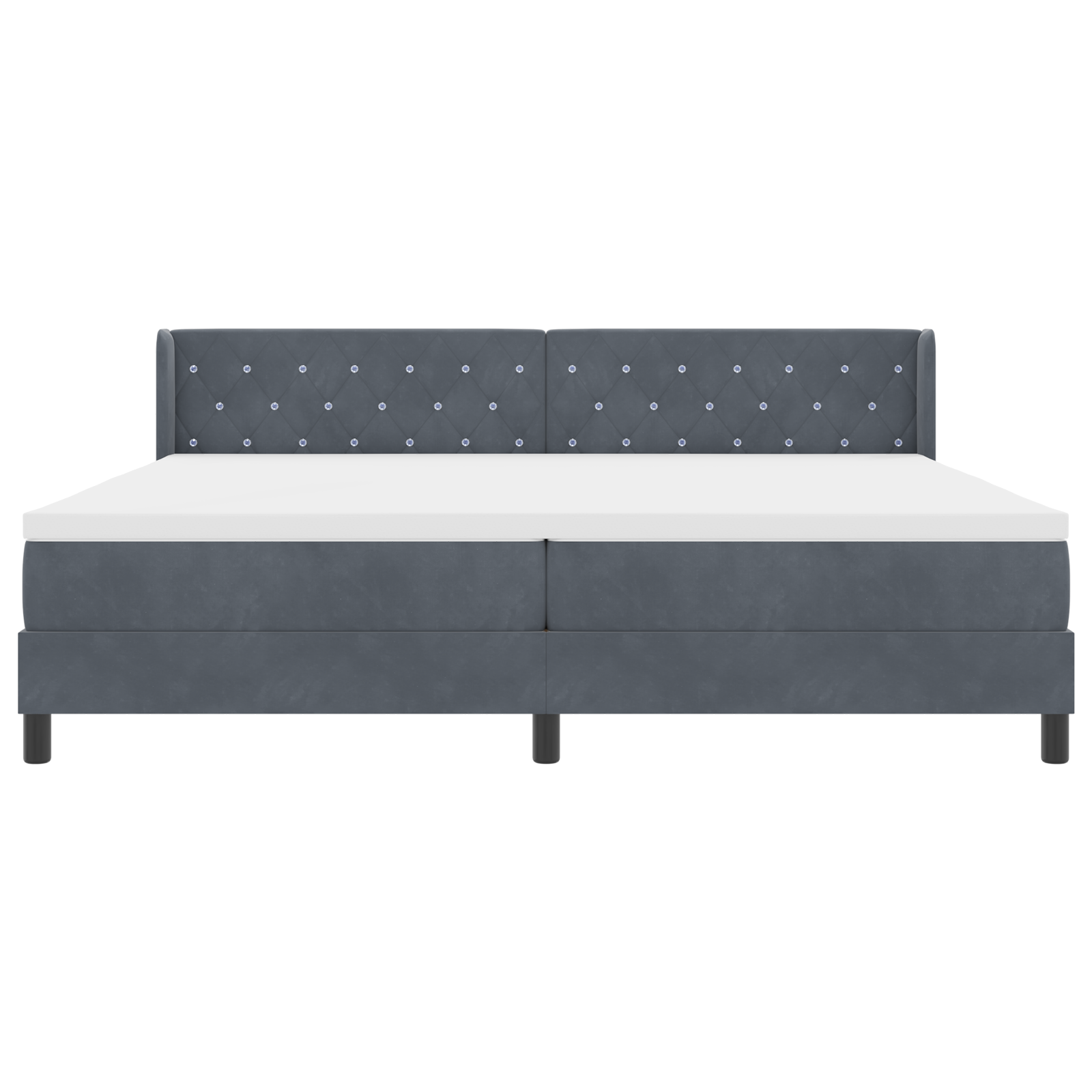 Letto Box Spring con Materasso Grigio Scuro 200x200 cm Velluto