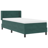 Letto Box Spring con Materasso verde scuro 100x200 cm in Velluto