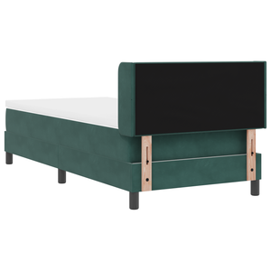 Letto Box Spring con Materasso verde scuro 100x200 cm in Velluto