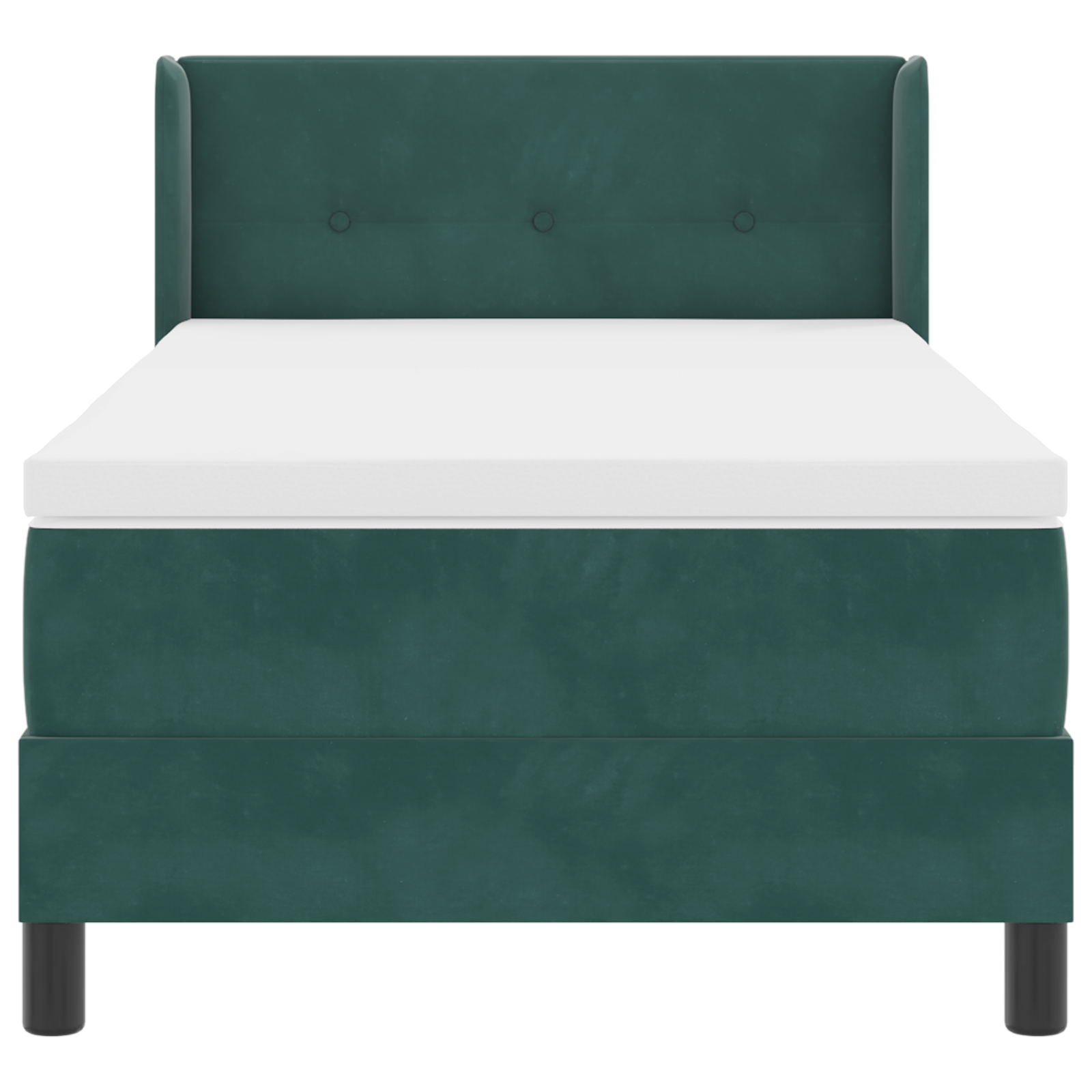 Letto Box Spring con Materasso verde scuro 100x200 cm in Velluto