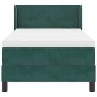 Letto Box Spring con Materasso verde scuro 100x200 cm in Velluto