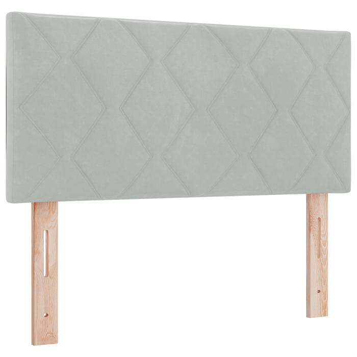 letto a molle  con materasso grigio chiaro 90x190 cm in velluto