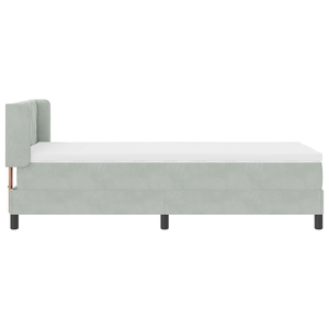 letto a molle  con materasso grigio chiaro 90x190 cm in velluto