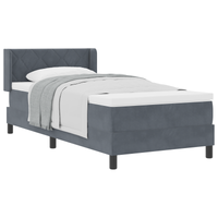 Letto a doghe con materasso Grigio Scuro 90x190 cm Velluto