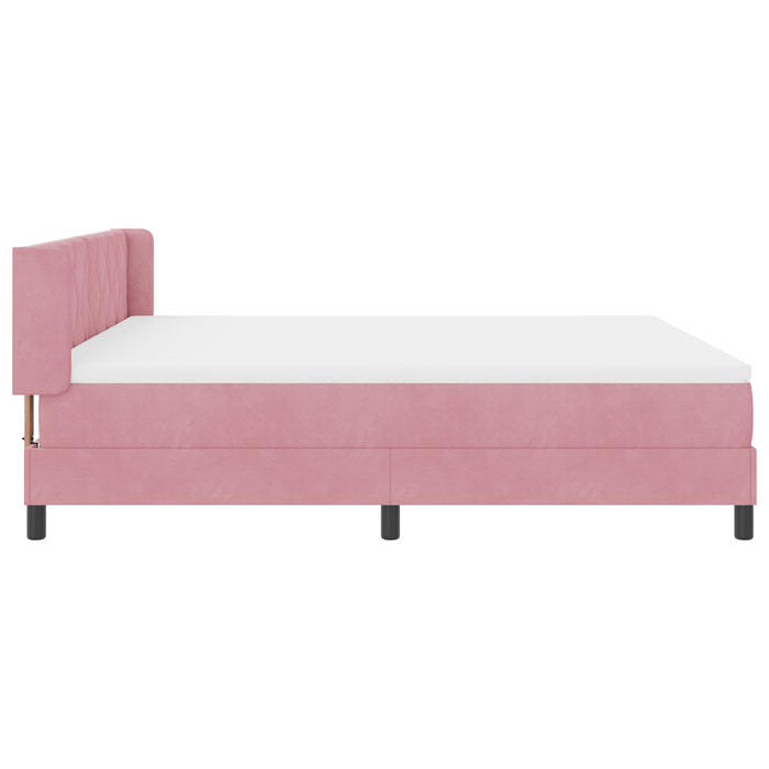 Letto a Molle con Materasso Rosa 180x200 cm Velluto