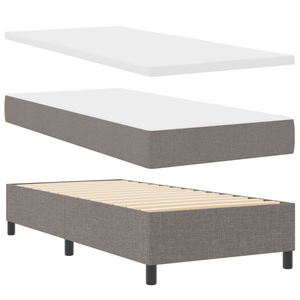 Letto Box Spring con Materasso Tortora 90x200 cm in Tessuto