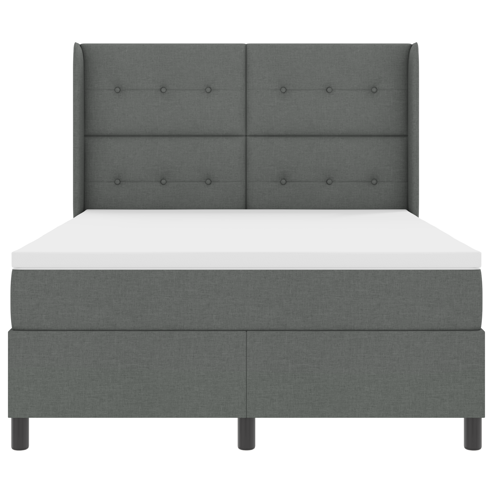 Letto Box Spring con Materasso Grigio Scuro 160x200 cm in Tessuto