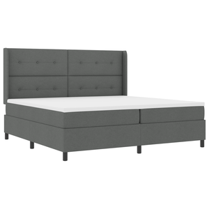 Letto Box Spring con Materasso Grigio Scuro 200x200 cm Tessuto