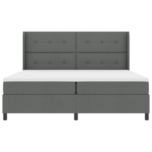 Letto Box Spring con Materasso Grigio Scuro 200x200 cm Tessuto