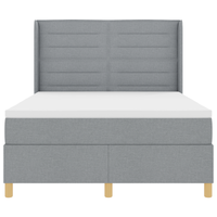 Letto a box spring  con materasso Grigio chiaro 160x200 cm Tessuto