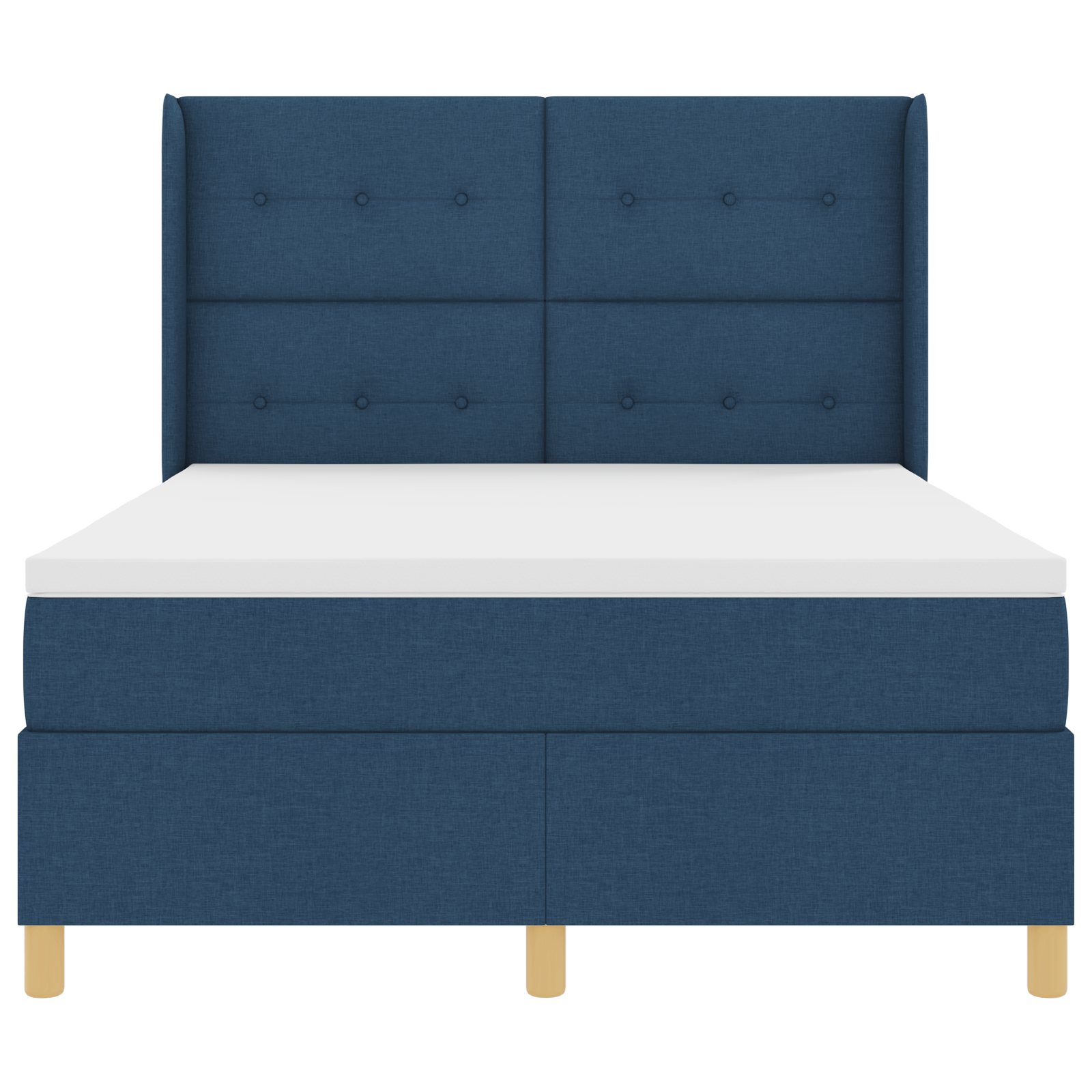 Letto Box Spring con Materasso Blu 140x190 cm Tessuto