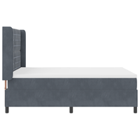 Letto a Molle con Materasso Grigio Scuro 160x200 cm in Velluto