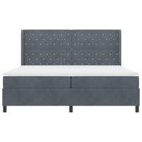 Letto a Molle con Materasso Grigio Scuro 200x200 cm in Velluto