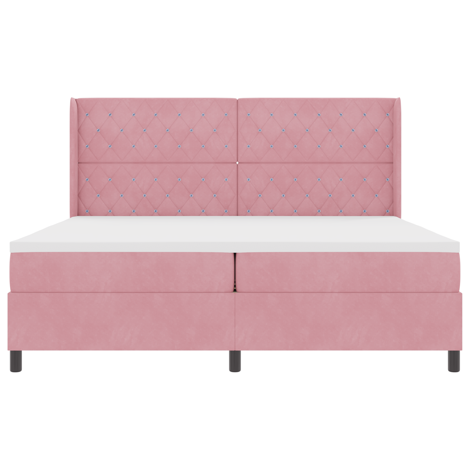 Letto a box con materasso Rosa 200x200 cm in Velluto