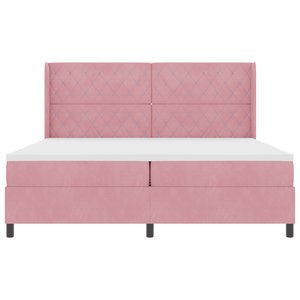 Letto a box con materasso Rosa 200x200 cm in Velluto