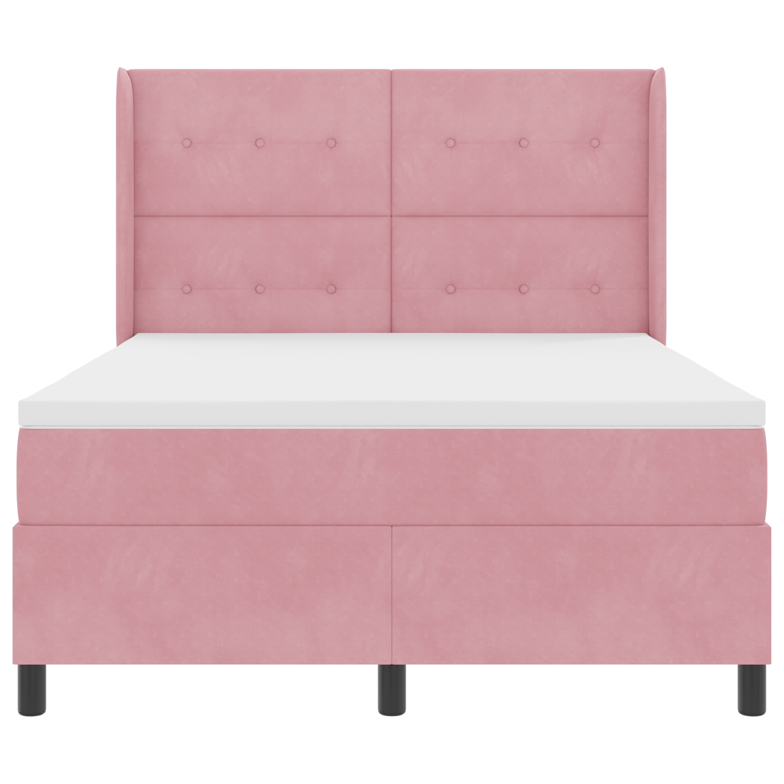 Letto Box Spring con Materasso Rosa 140x190 cm Velluto