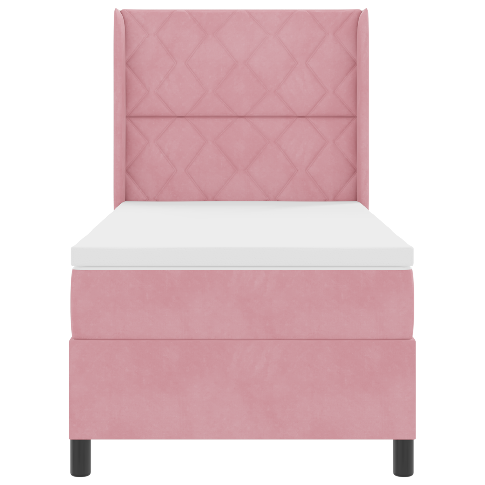 Letto a doghe  con materasso Rosa 100x200 cm Velluto