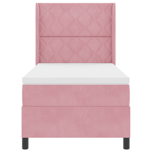 Letto a doghe  con materasso Rosa 100x200 cm Velluto